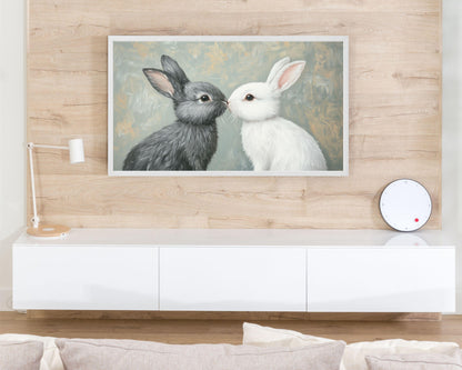 Romantic Bunnies Frame TV Art