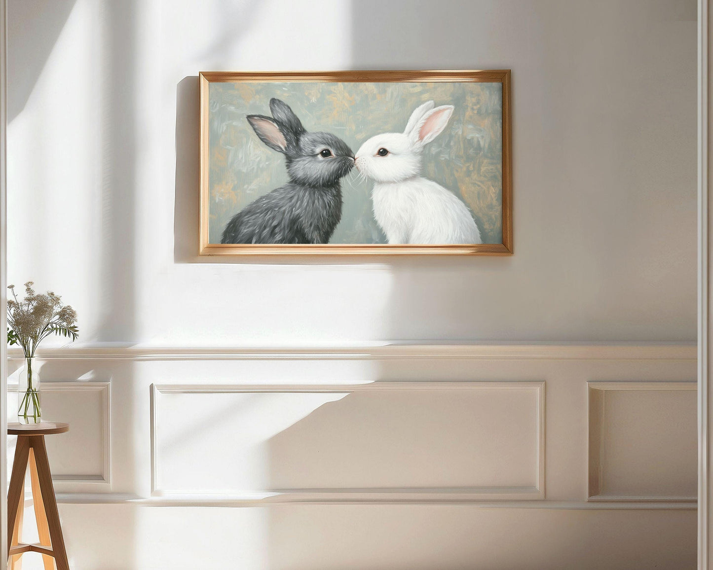 Romantic Bunnies Frame TV Art