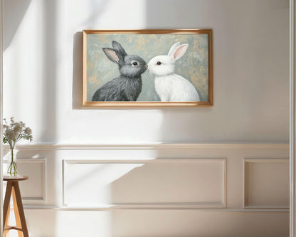 Romantic Bunnies Frame TV Art