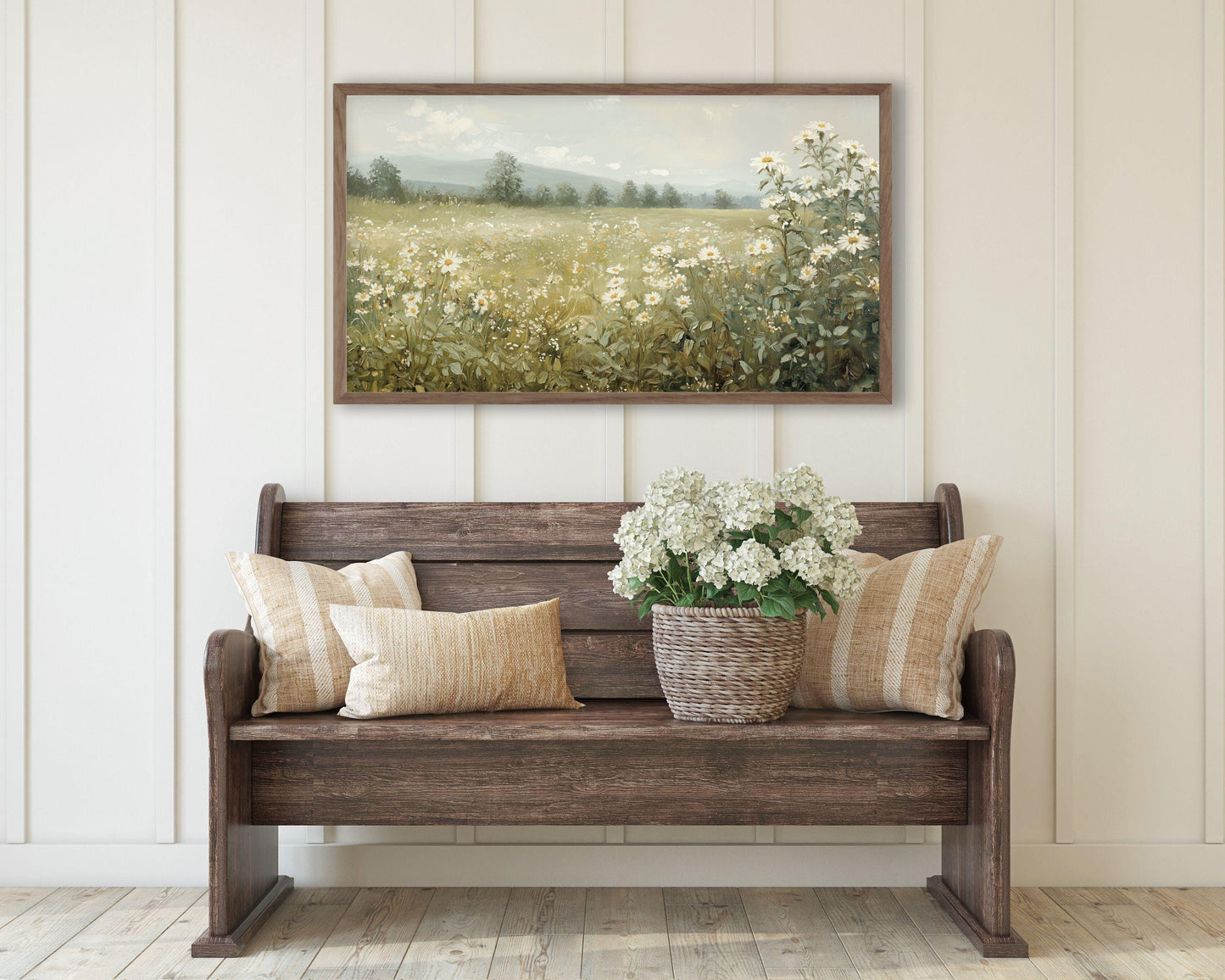 Daisies in Spring Landscape Frame TV Art
