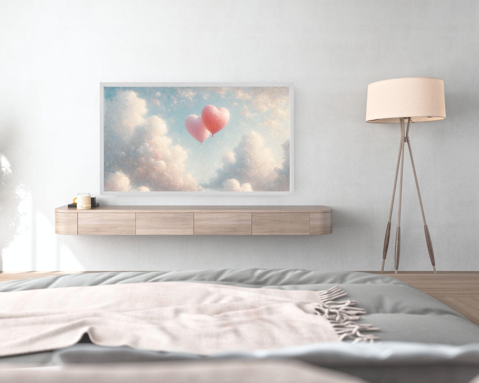 Valentine's Day FRAME TV art BUNDLE, Samsung Frame tv art romantic love hearts tv art set, Cute Vday tv screensaver pink blue | TV609