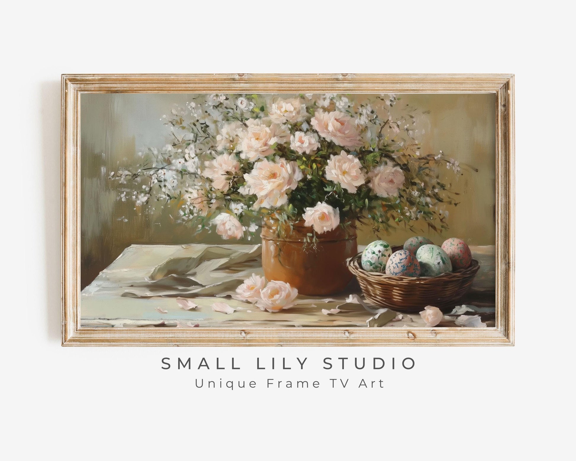 Flowers and Easter Eggs Frame TV Art