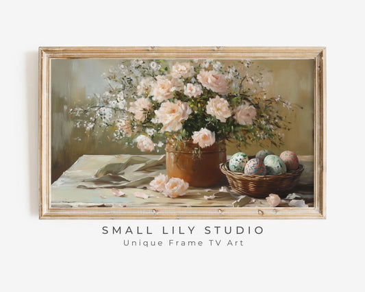 Flowers and Easter Eggs Frame TV Art