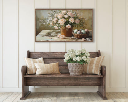 Flowers and Easter Eggs Frame TV Art