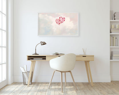 Valentines Heart Balloons Frame TV Art
