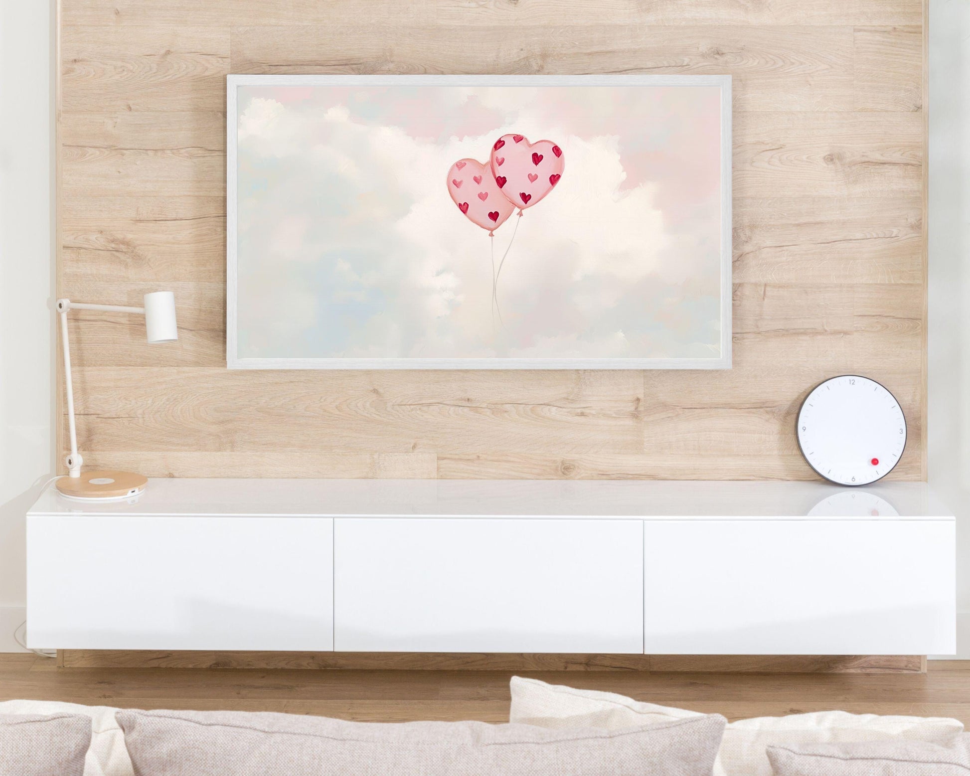 Valentines Heart Balloons Frame TV Art