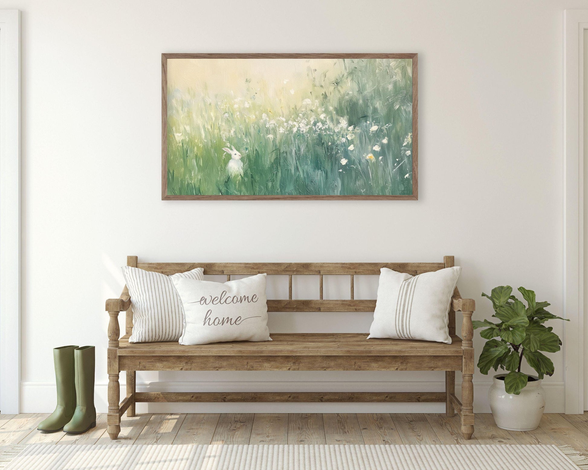 Bunny in Grass Frame TV Art