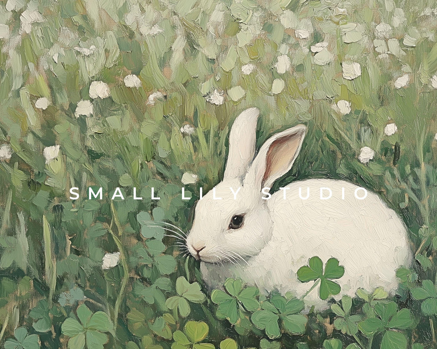 White Rabbit in Clovers Frame TV Art