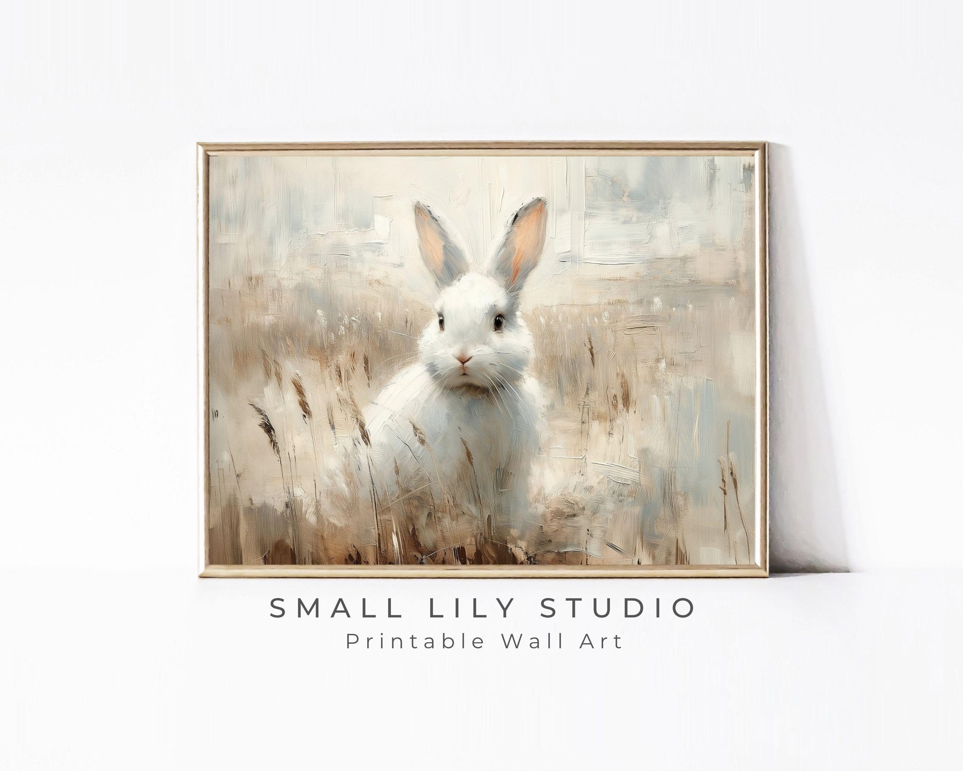 Rustic White Rabbit Printable Wall Art