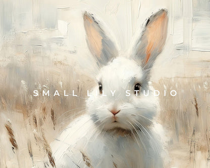 Rustic White Rabbit Printable Wall Art
