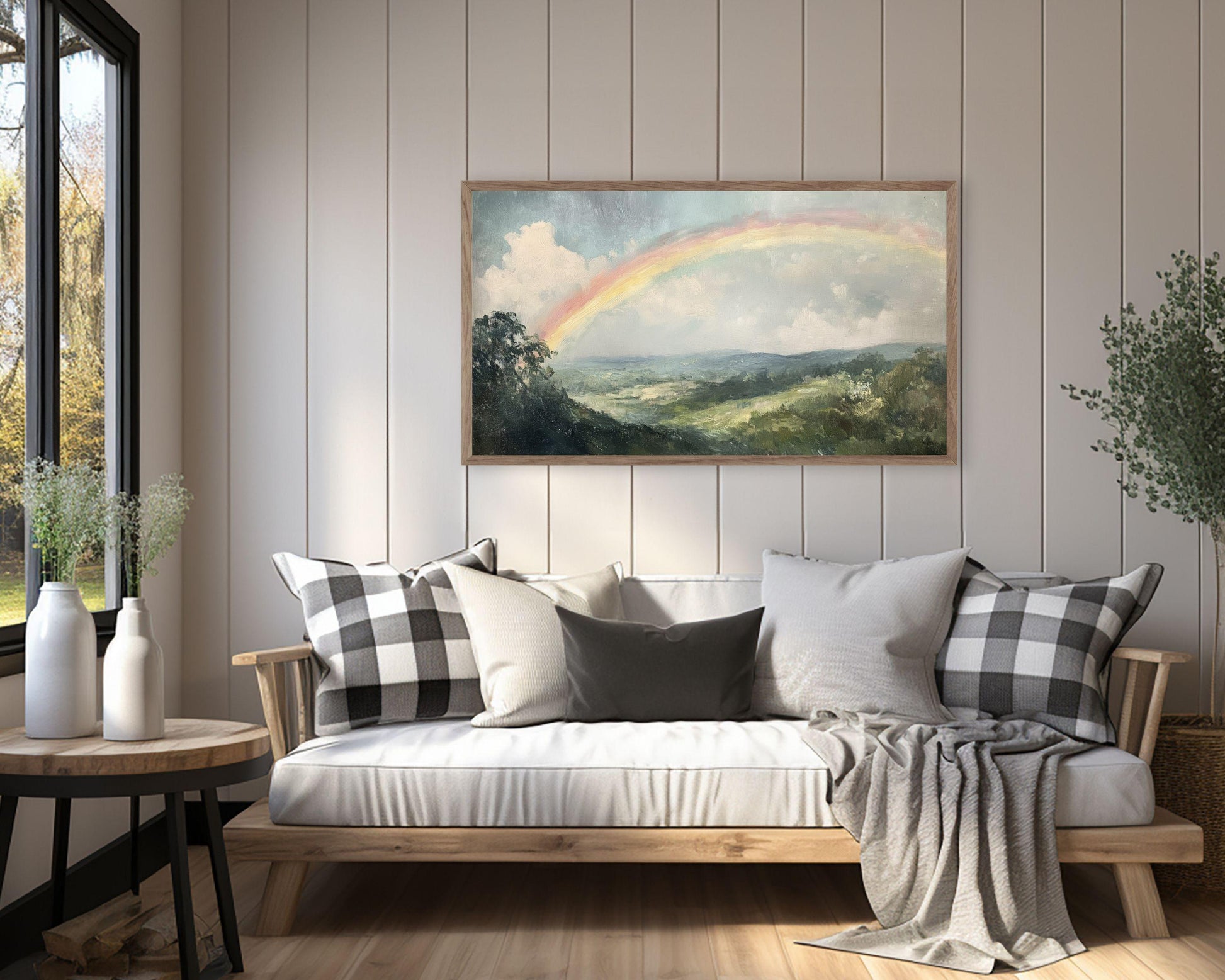 Rainbow in Countryside Frame TV Art