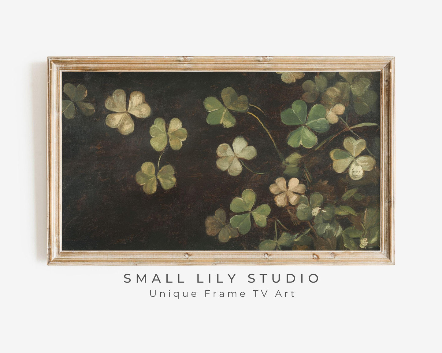 Moody St Patrick's Day Shamrocks Frame TV Art