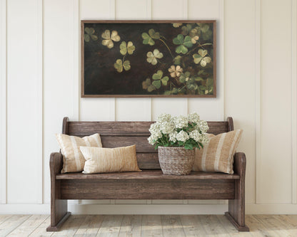 Moody St Patrick's Day Shamrocks Frame TV Art