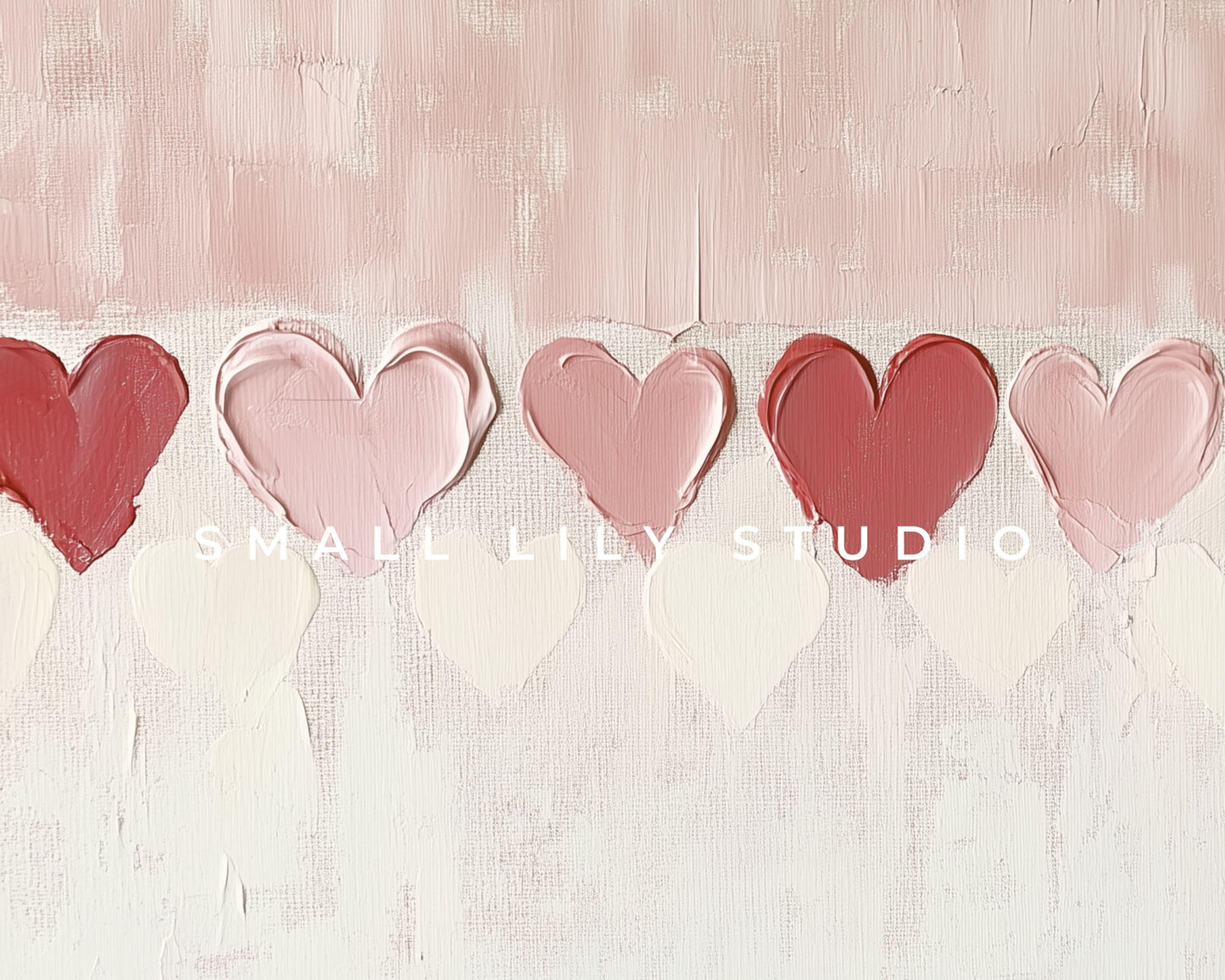 Valentines Pink and Red Hearts Frame TV Art