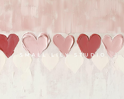 Valentines Pink and Red Hearts Frame TV Art