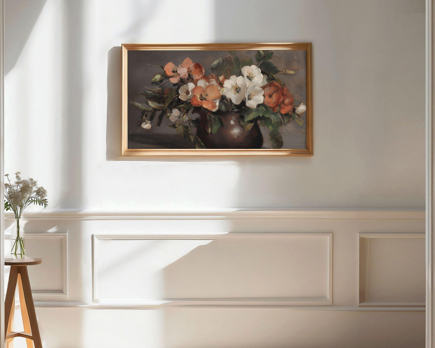 Rustic Moody Flowers Still Life Frame TV Art