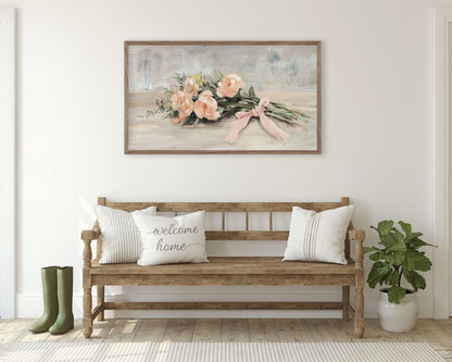 Rustic Pink Flowers Frame TV Art