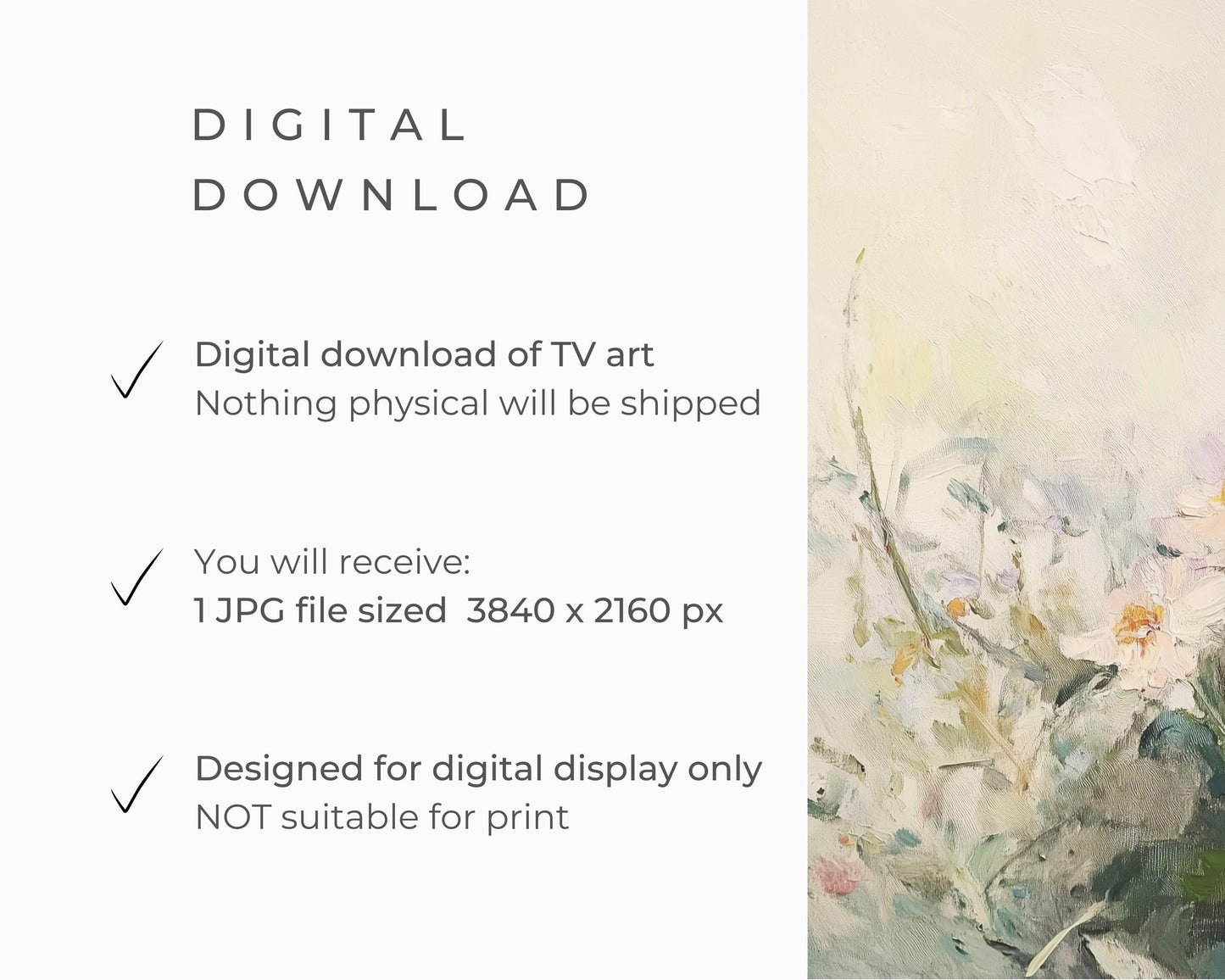 FRAME TV art Butterfly and Spring Garden, Abstract Floral Samsung Frame tv art yellow pink, Textured flower painting tv screensaver | TV665