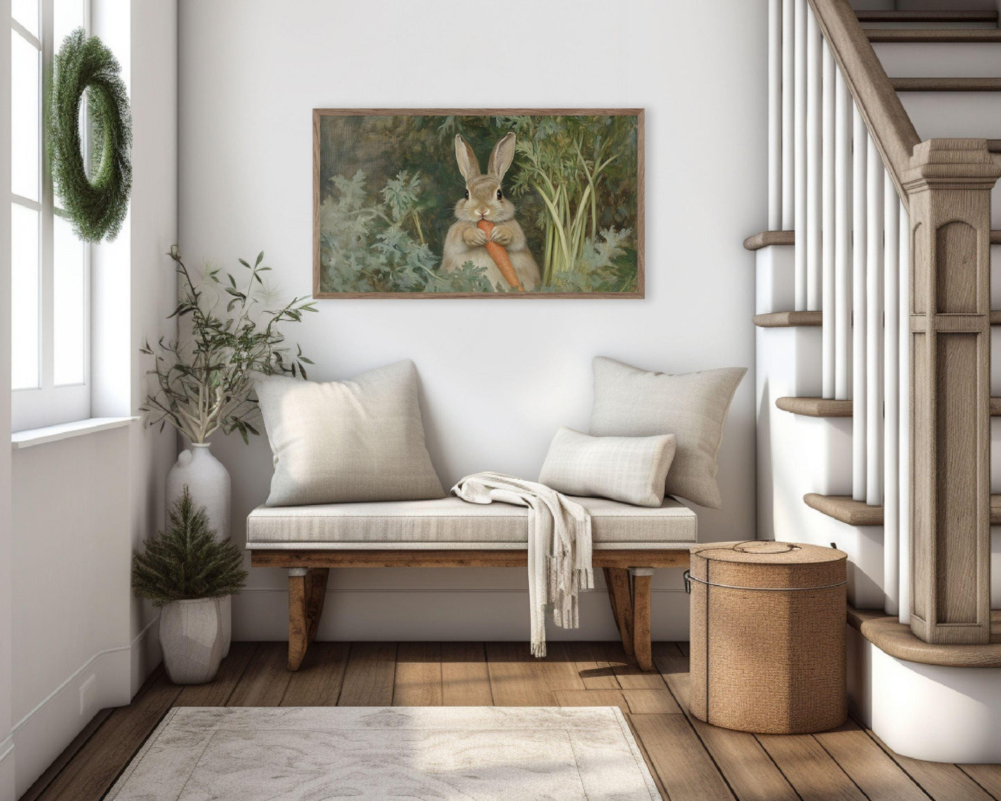 Bunny Eating Carrot Frame TV Art