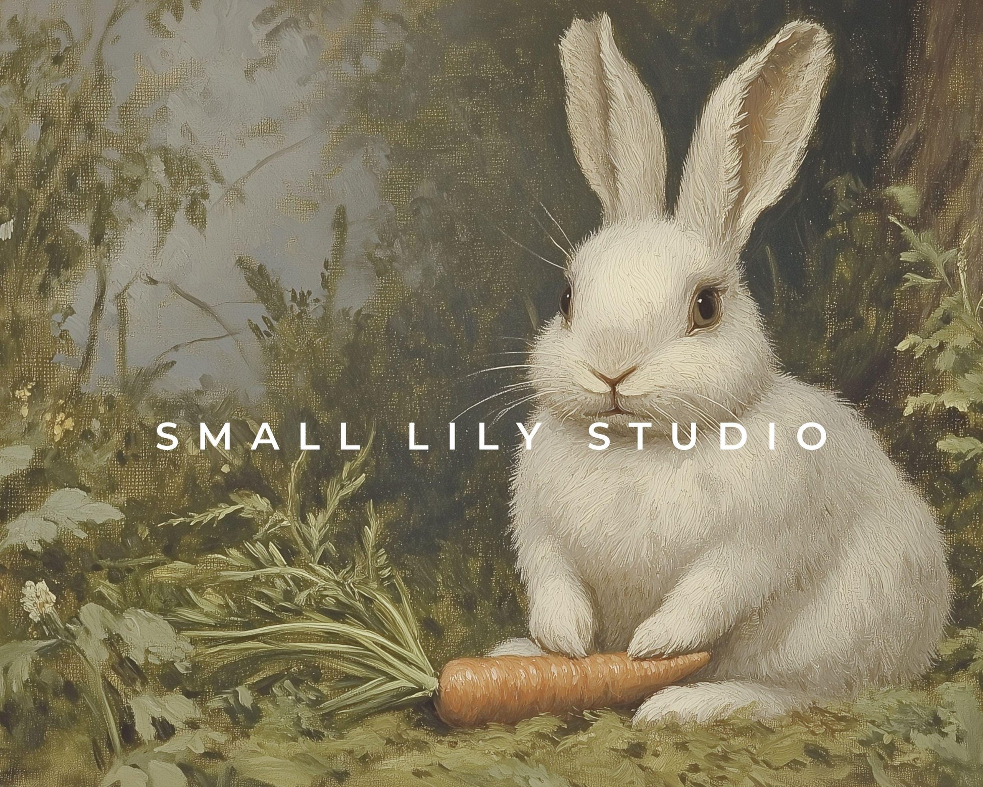 Bunny with Carrot Frame TV Art