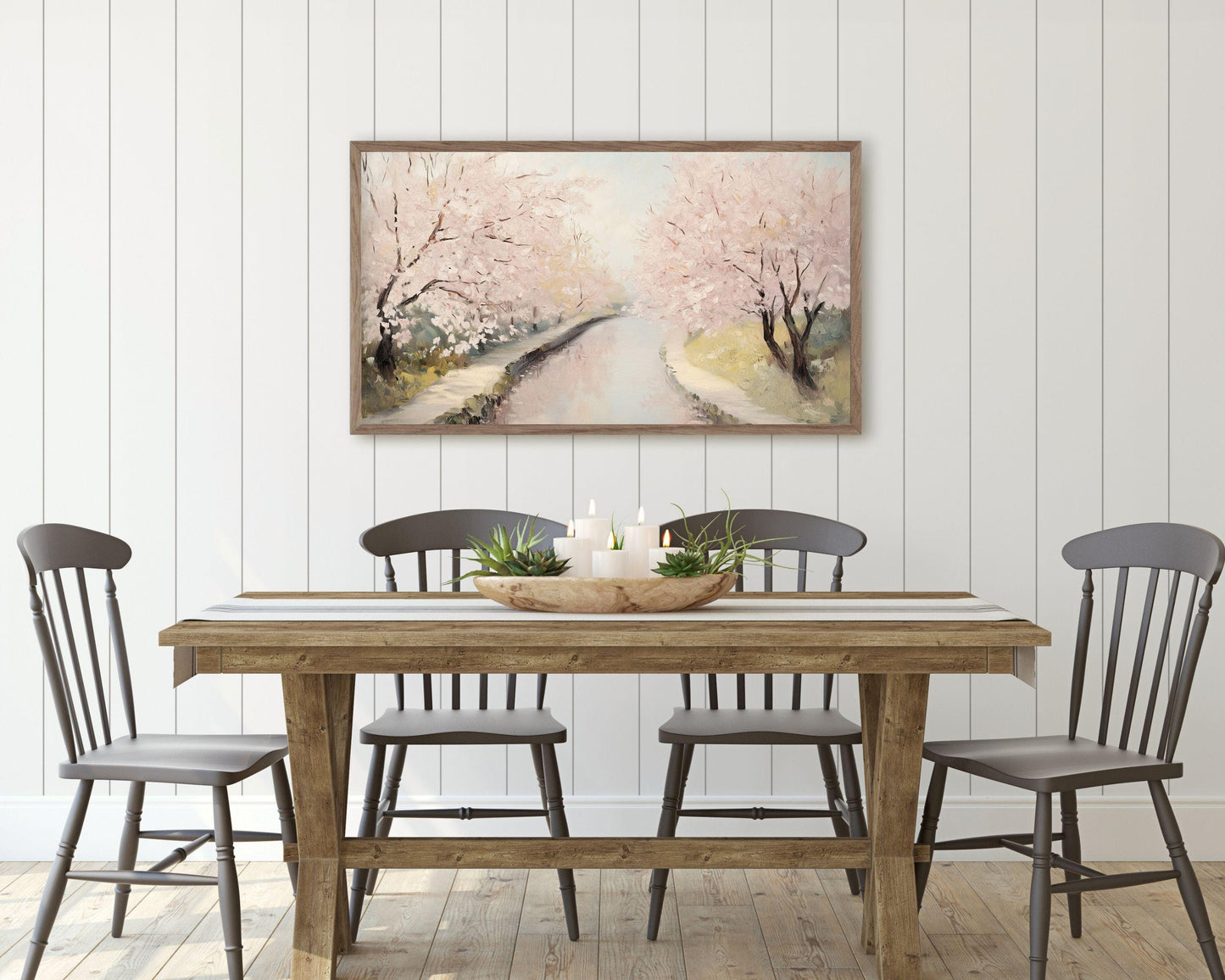 FRAME TV art Spring Cherry Blossoms, Pink floral Samsung Frame tv art, Pretty Springtime blossom trees in Japan cute TV screensaver | TV689