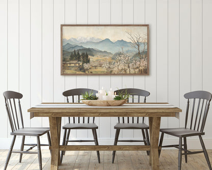 Traditional Japanese Spring Landscape Frame TV Art