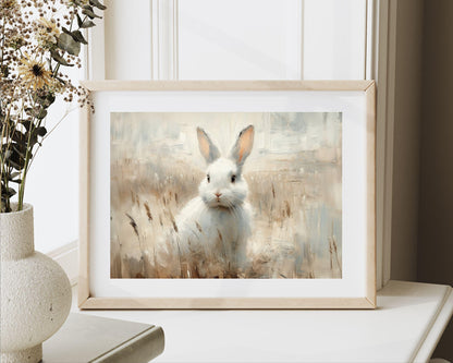 Rustic White Rabbit Printable Wall Art