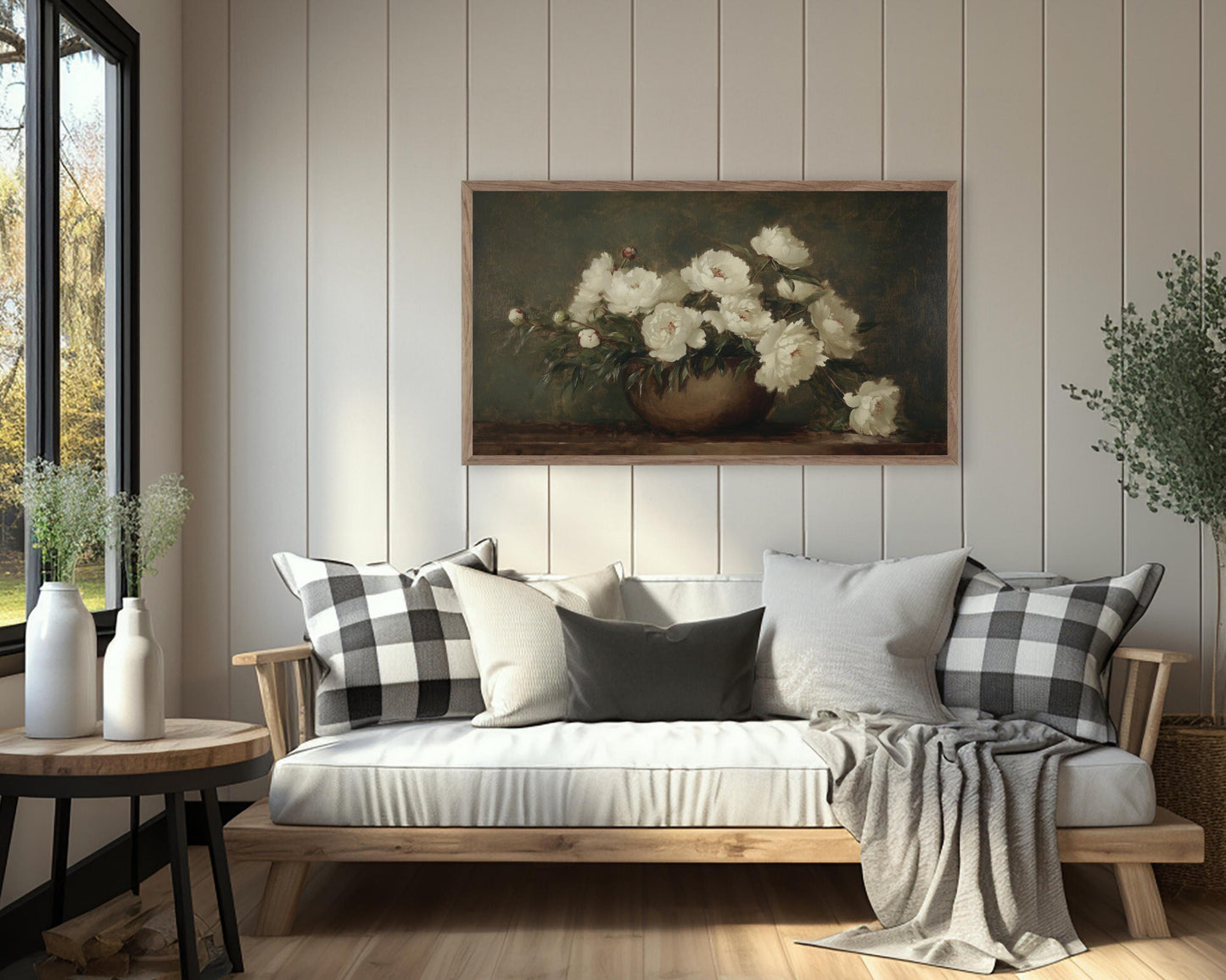 Moody Florals Vintage Style Painting Frame TV Art