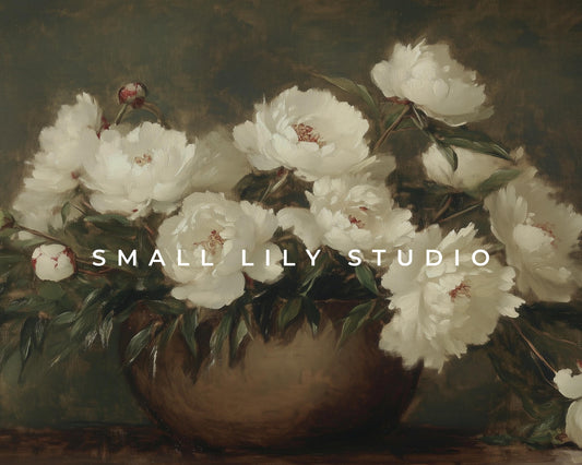 Moody Florals Vintage Style Painting Frame TV Art