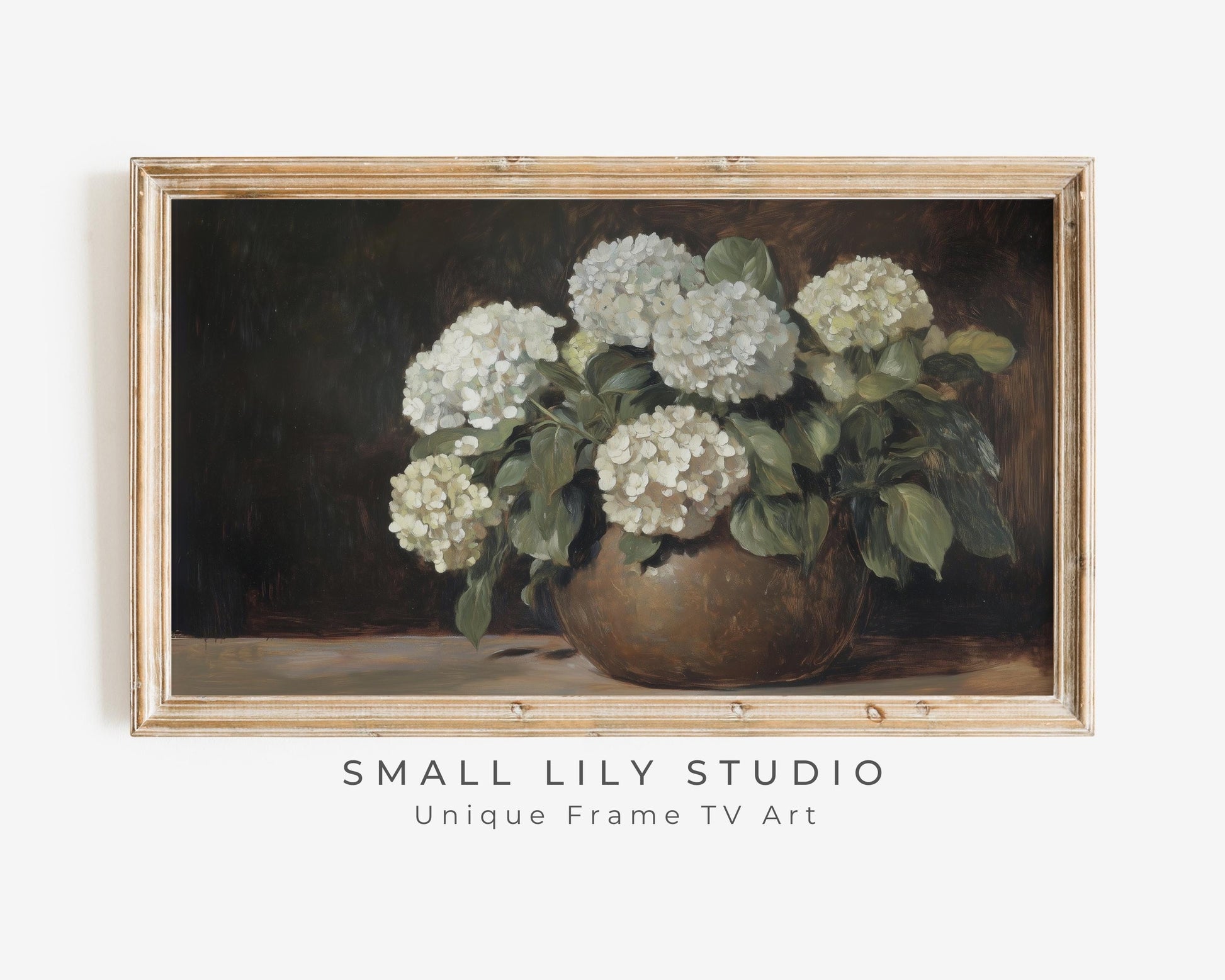 Moody Hydrangeas Painting Frame TV Art