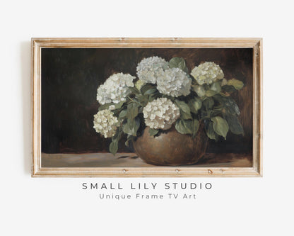 Moody Hydrangeas Painting Frame TV Art
