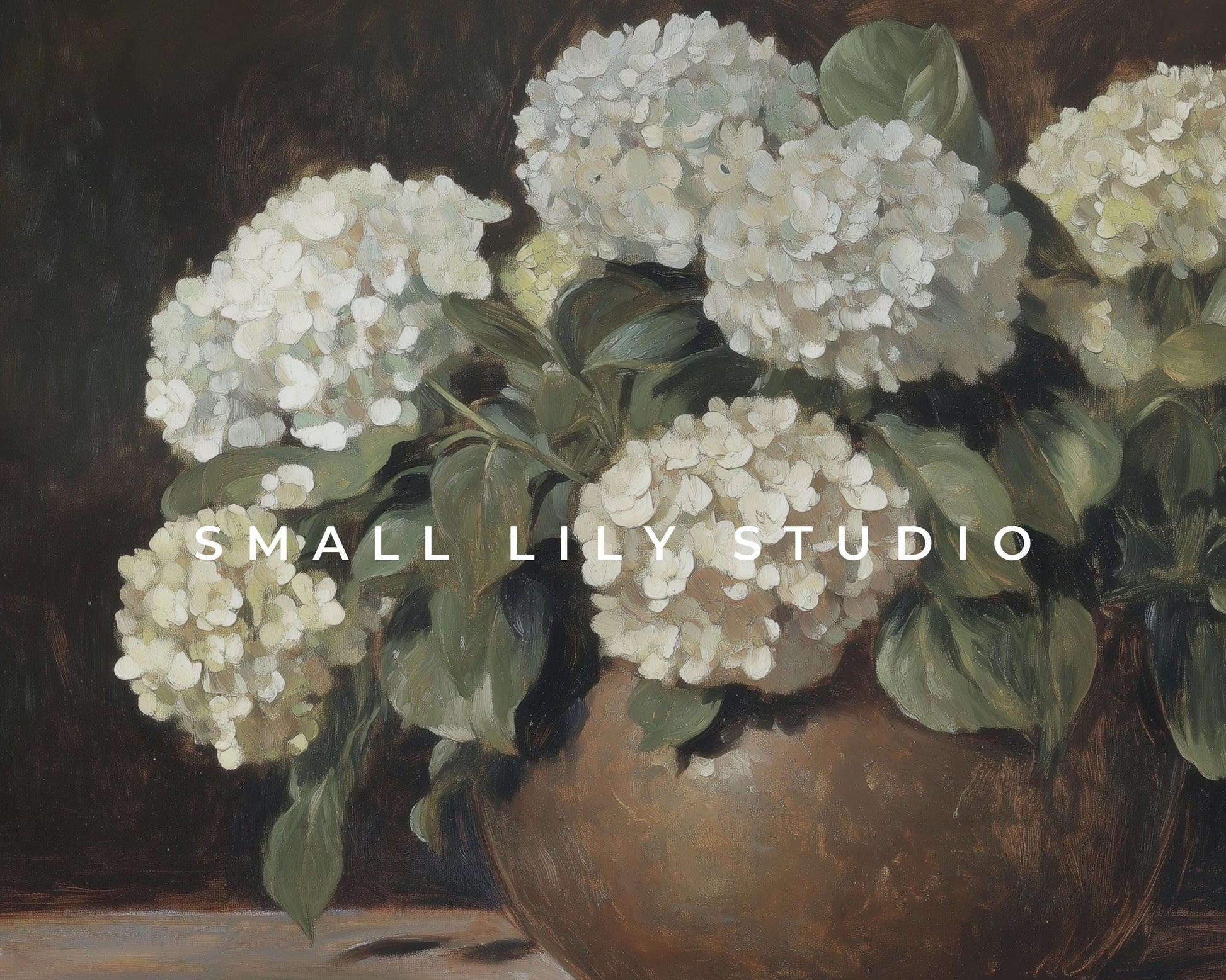 Moody Hydrangeas Painting Frame TV Art