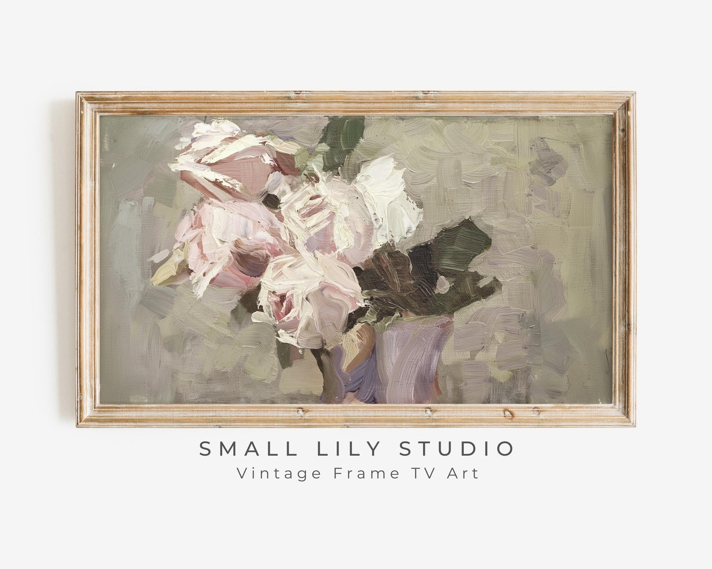 Soft Pink Spring Roses Frame TV Art