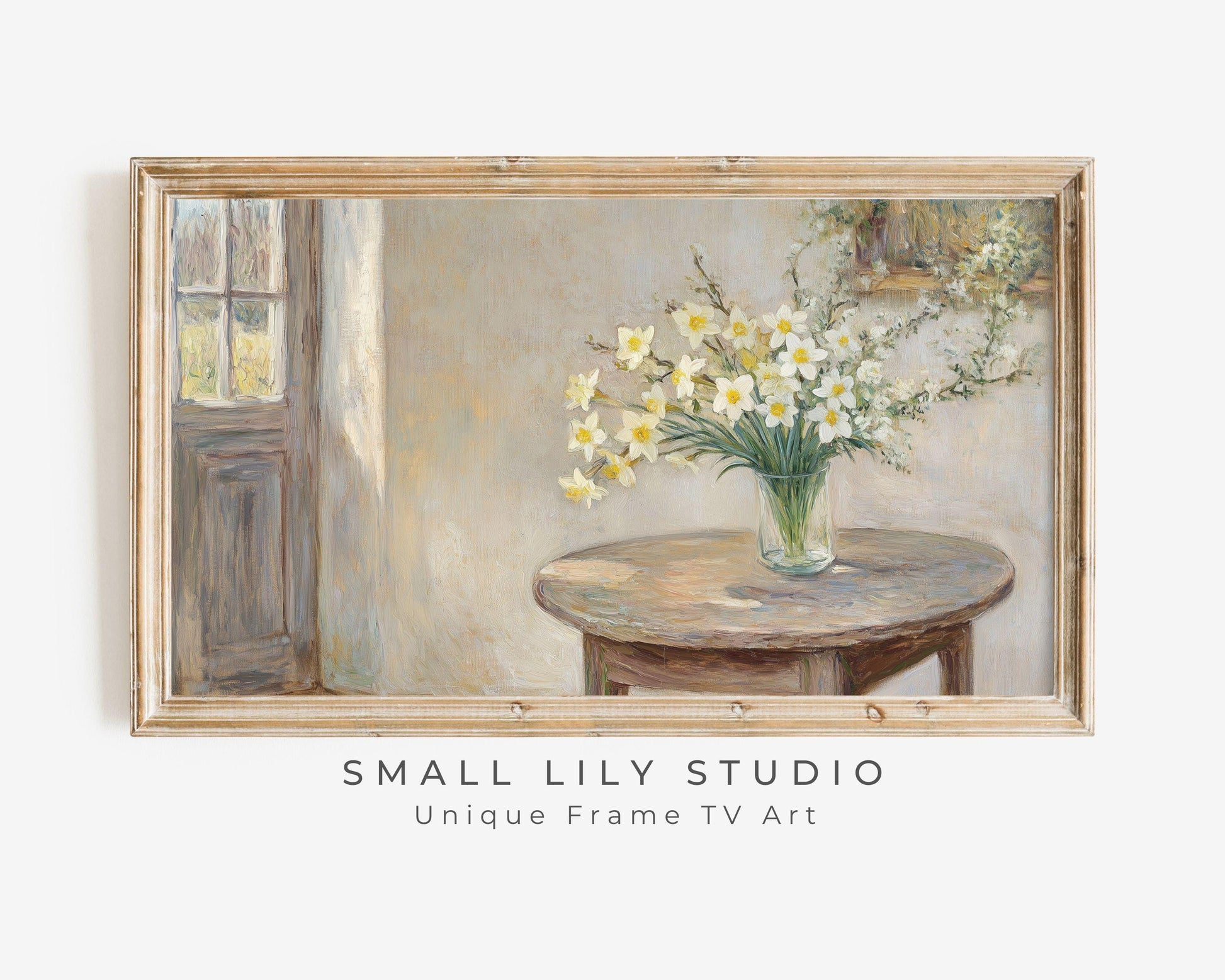 Daffodils in Cottage Frame TV Art