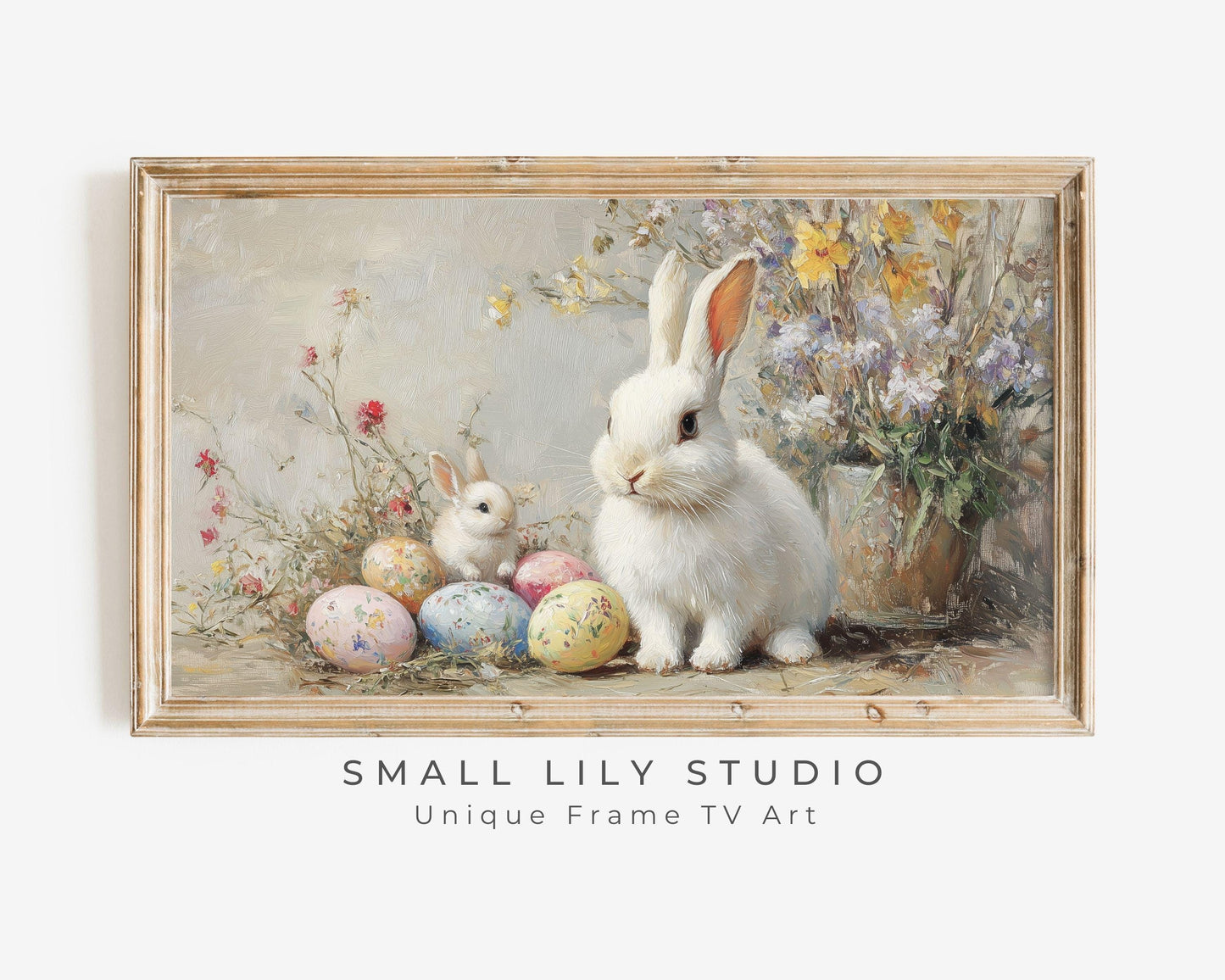 Bunnies and Easter Eggs Frame TV Art