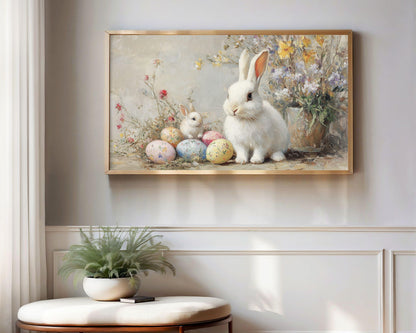 Bunnies and Easter Eggs Frame TV Art