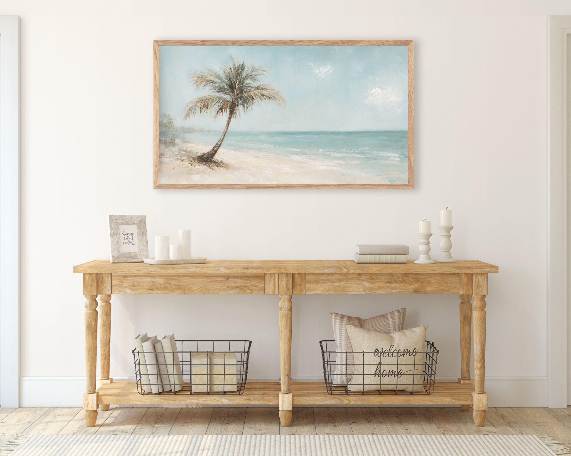 Palm Tree on Beach Frame TV Art