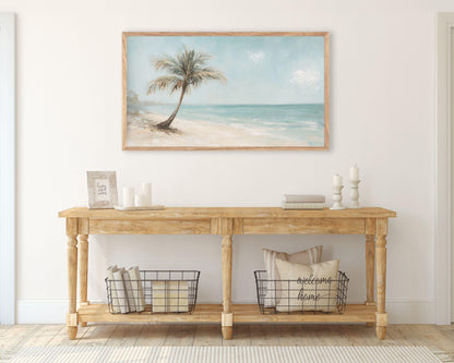 Palm Tree on Beach Frame TV Art