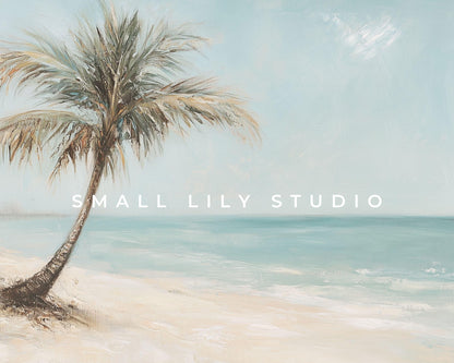 Palm Tree on Beach Frame TV Art