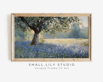 Bluebells under Tree Frame TV Art