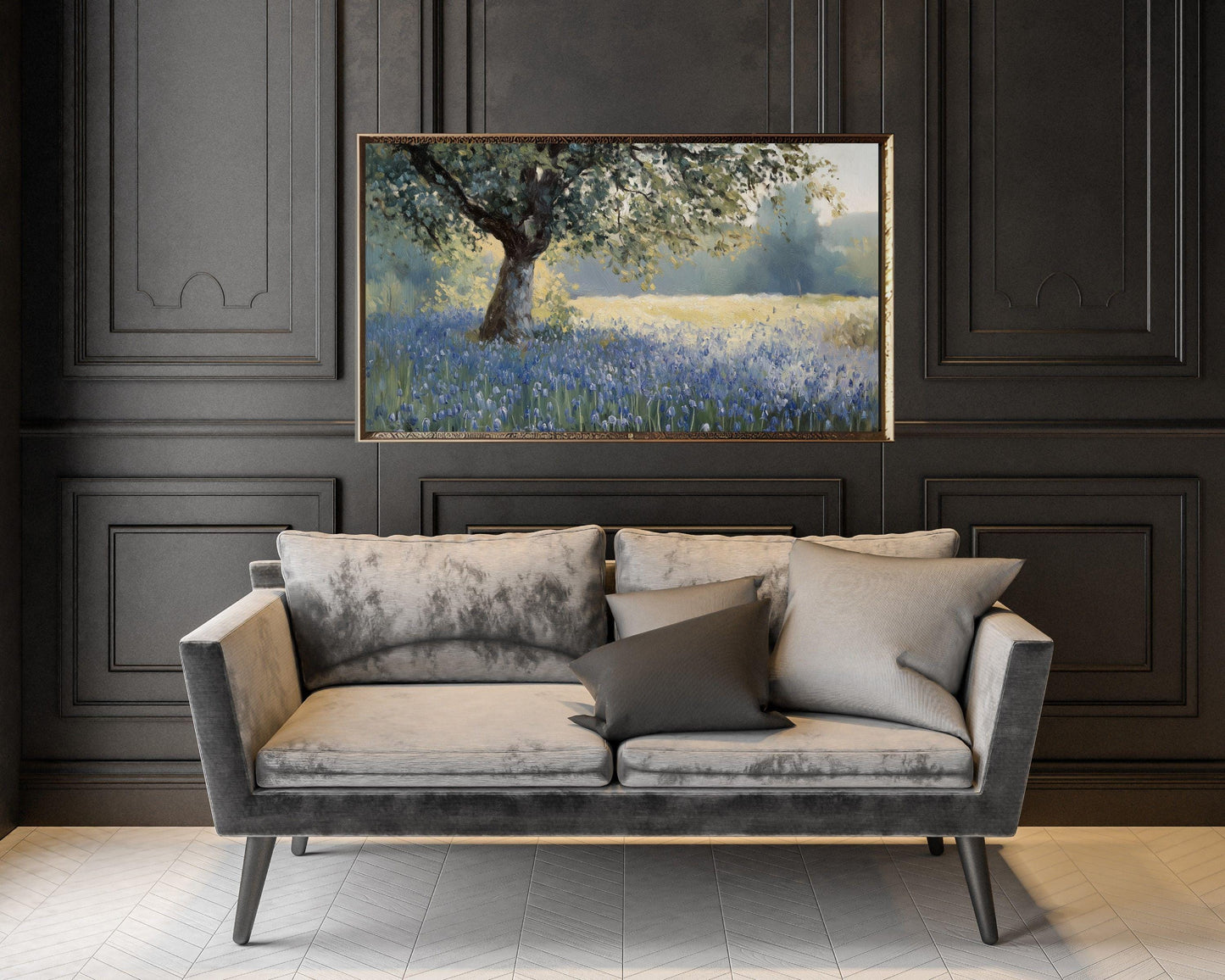Bluebells under Tree Frame TV Art