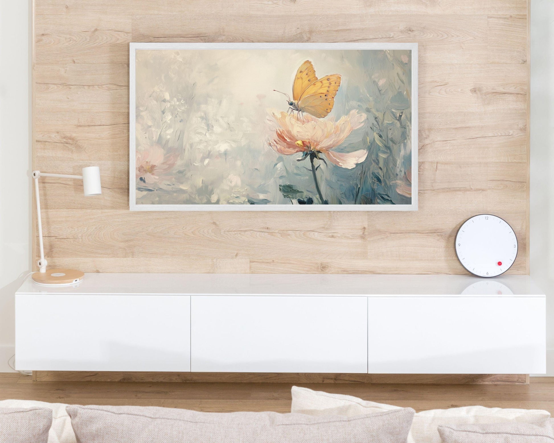 Spring Butterfly on Flower Frame TV Art