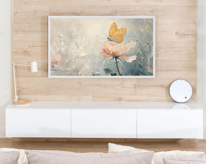 Spring Butterfly on Flower Frame TV Art