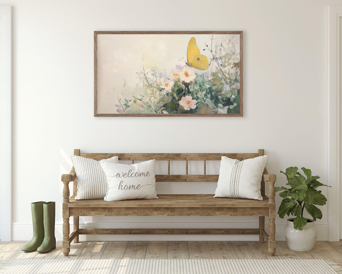 Butterfly and Spring Garden Frame TV Art