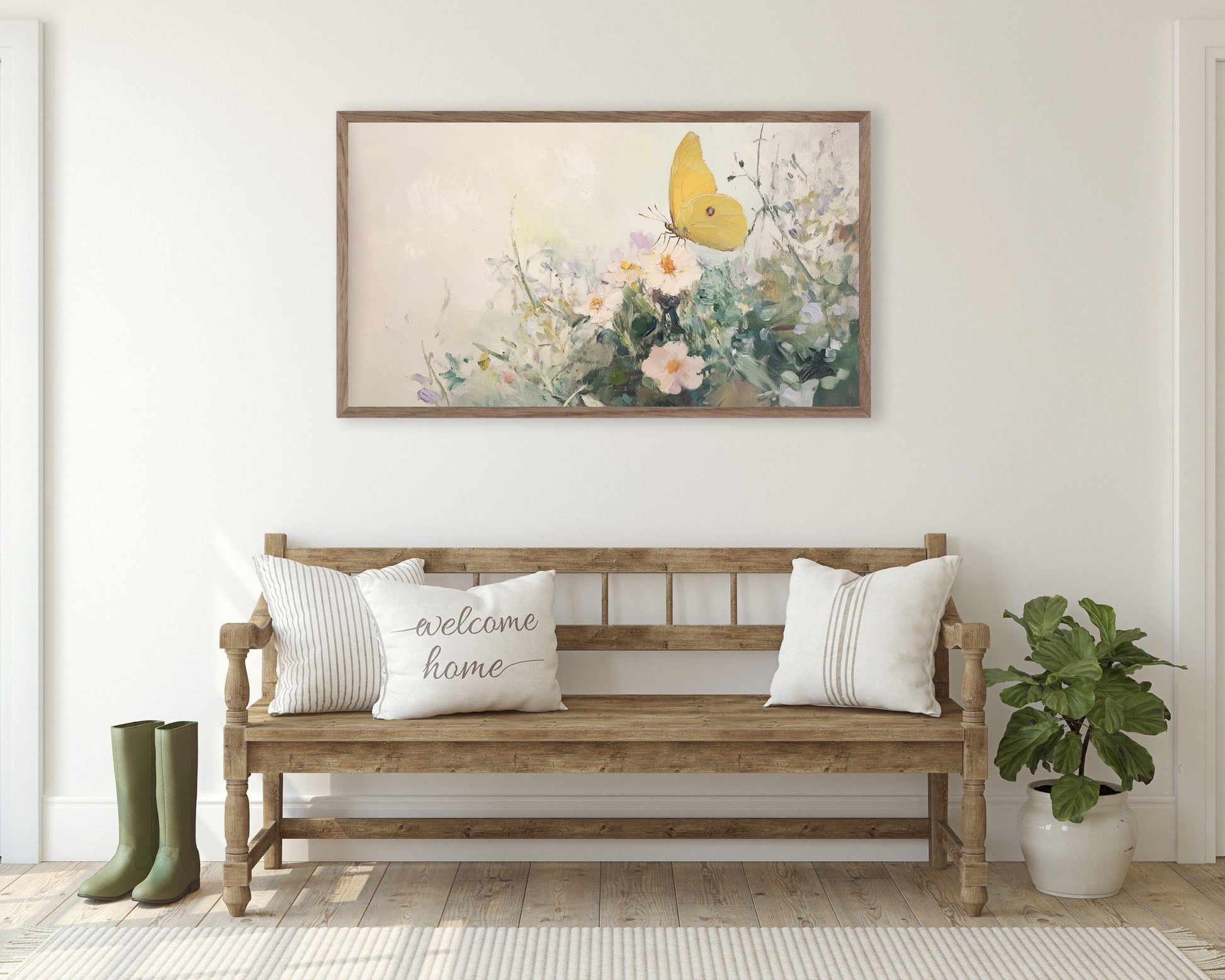 Butterfly and Spring Garden Frame TV Art