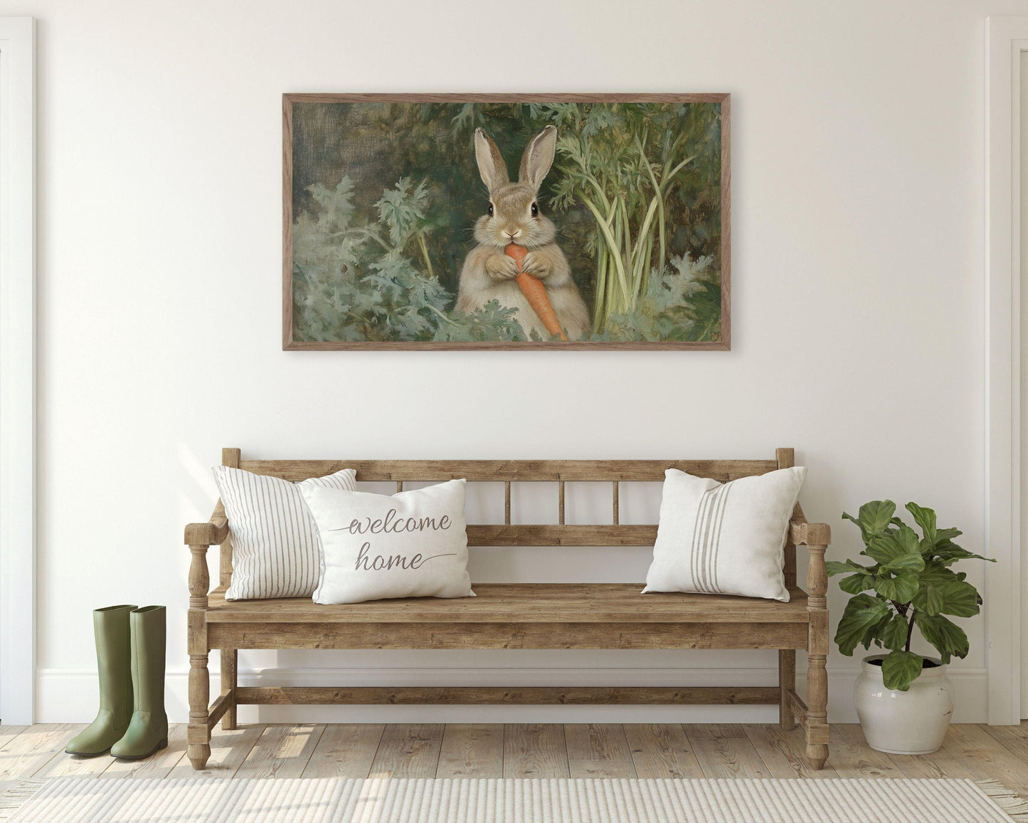 Bunny Eating Carrot Frame TV Art