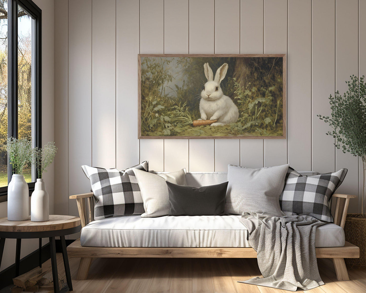 Bunny with Carrot Frame TV Art