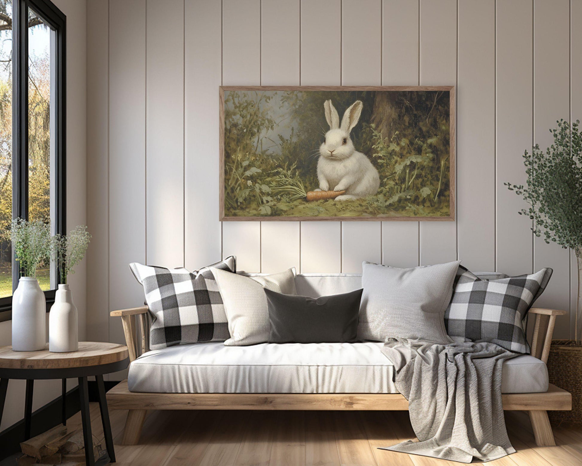 Bunny with Carrot Frame TV Art