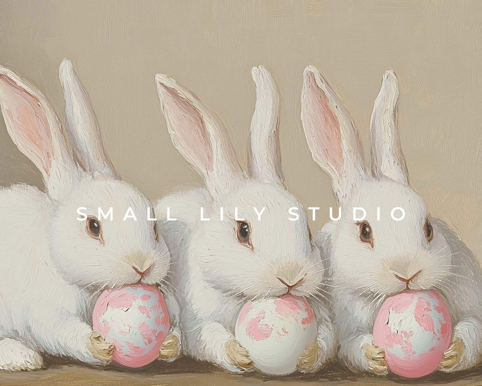 Bunnies with Pink Easter Eggs Frame TV Art