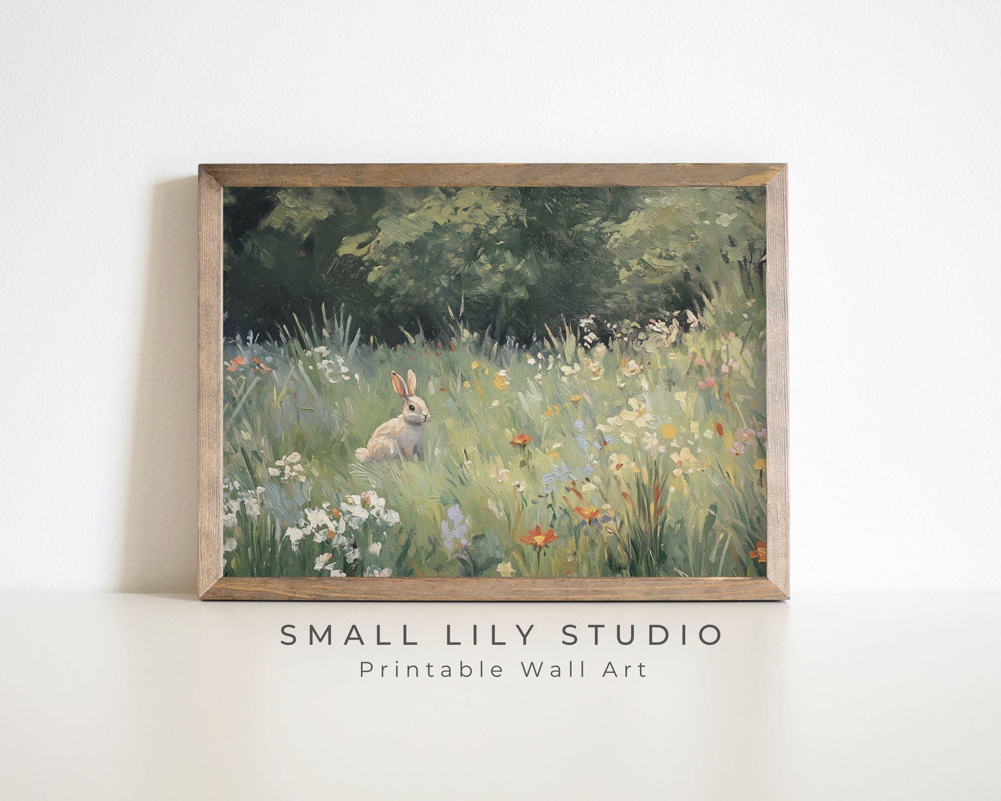Rabbit in Wildflowers Printable Wall Art